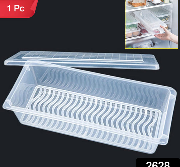 Food storage container with drain plate