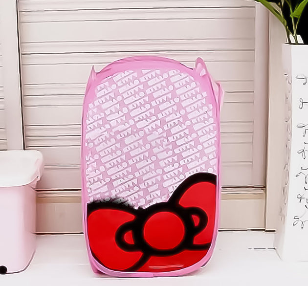 Waterproof canvas laundry bag with stylish print for home organization.