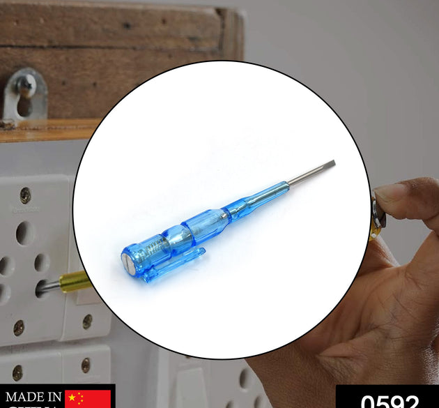 Metal linemen tester screwdriver for electrical work.