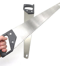 Powerful hand saw with hardened steel blades.