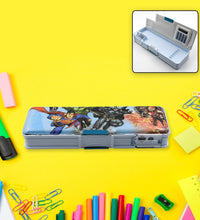 Magnetic pencil box with sharpener and calculator