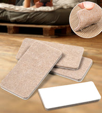 Square felt pads for protecting floors from furniture.