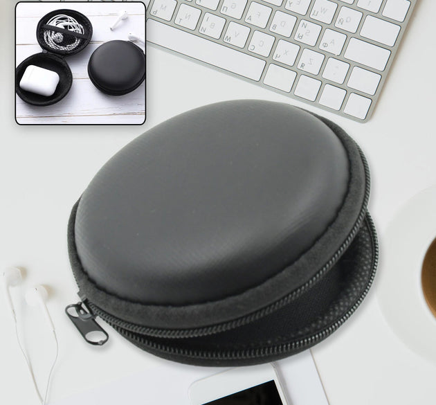 Cute round earphone carrying case