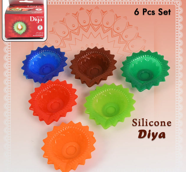 Silicone Diya for Diwali Attractive Design Colourful Diya Combo