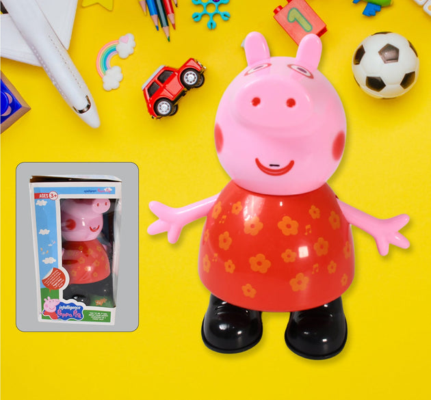 Pig Children Play toy, Pretend Play Toy Fun Gift for Kids, Movable Hands, Legs Pig Pretend Play Toy Set for Kids Children with Soft Rubber Material (1 Pc / Battery Not included)