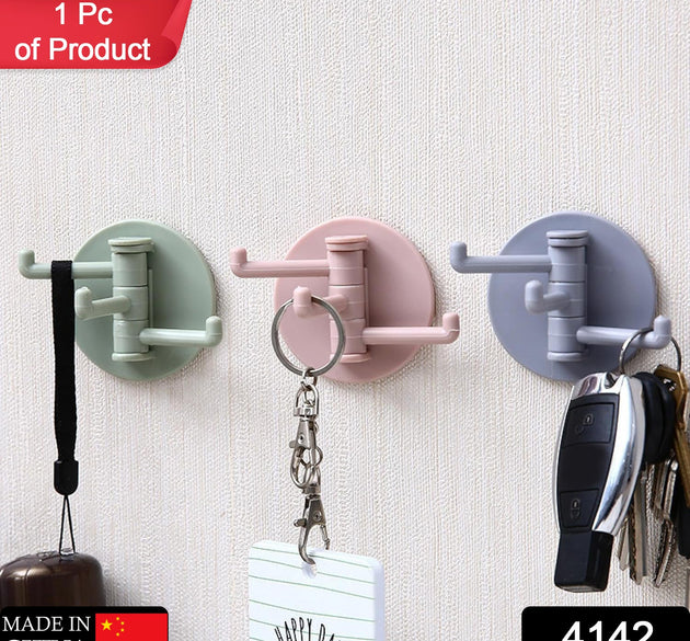 Punch-free sticky hook with 180° foldable design