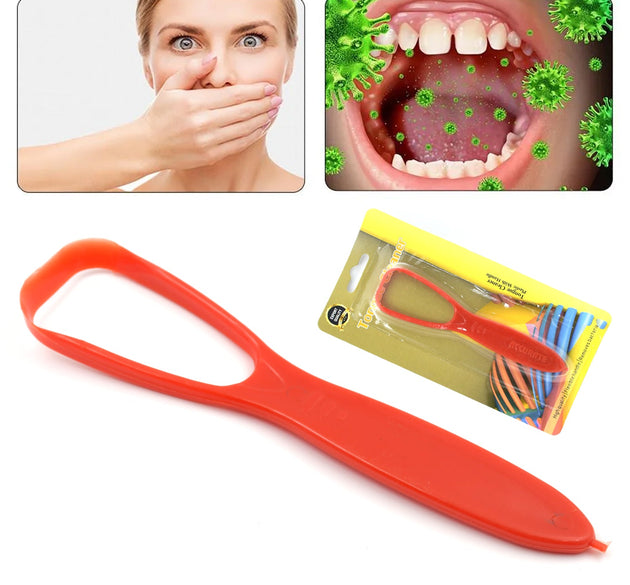 Plastic Tongue Cleaner For Kids & Adults | Tongue Scraper For Bad Breath, Maintain Oral Hygiene for Daily Use | for Fresh Breath & Bacteria Removal | Improved Taste Plastic With Handle Tongue Cleaner (1 Pc )