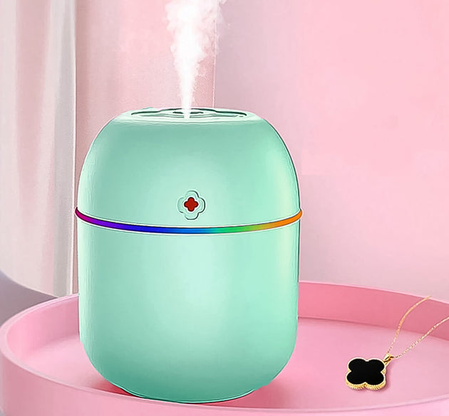 Portable Lighting Mini Humidifier, USB Personal Desktop Air Humidifier for Baby Bedroom Travel Office Home with Light, Cool Mist Humidifier, Essential Oil Diffusers, Cool Mist Humidifiers (250 ML)