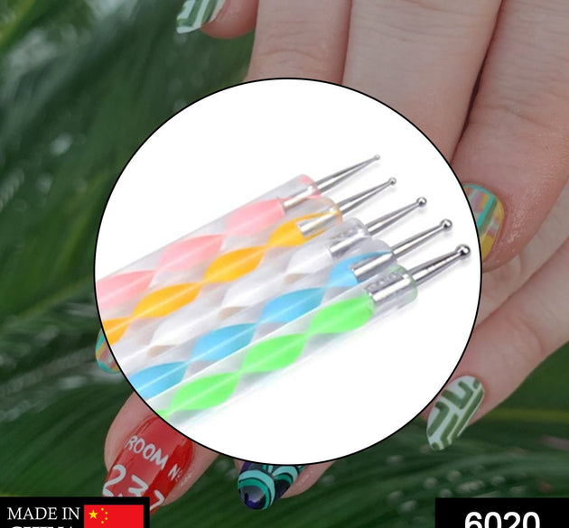 Nail Art Point Pen and Set Used by Women's for Their Fashion Purposes (Pack of 5Pcs)