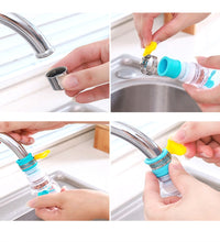 Expandable faucet regulator with a focus on its splash-reducing feature.