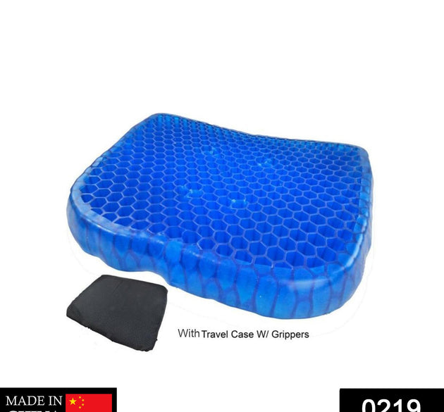 Gel orthopedic seat cushion pad with flexible design.