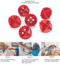 Laundry balls for efficient washing without detergent.