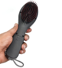 Electric vibrating massager comb for hair with brush.