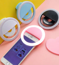 LED ring light for selfies, showing adjustable settings