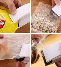 Portable plastic bag sealer, multifunctional for sealing different types of bags.