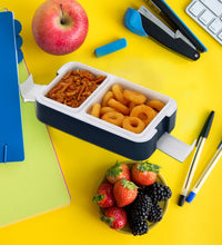 Blue 2-compartment lunch box