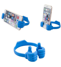 Creative hand-shaped mobile stand for holding phones securely.