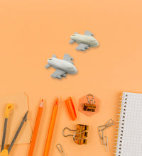 Cute vehicle-themed erasers for children