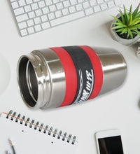 400ml steel travel cup, double-walled, with rubber grip