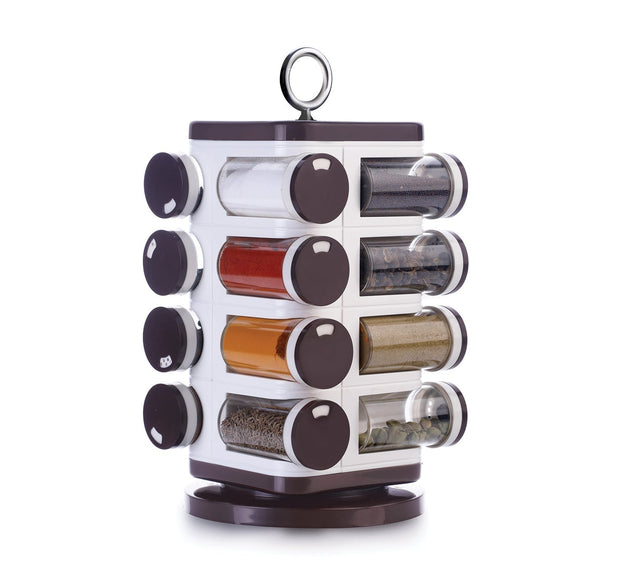 Ganesh multipurpose revolving spice rack with 16 dispensers, 100 ml each.