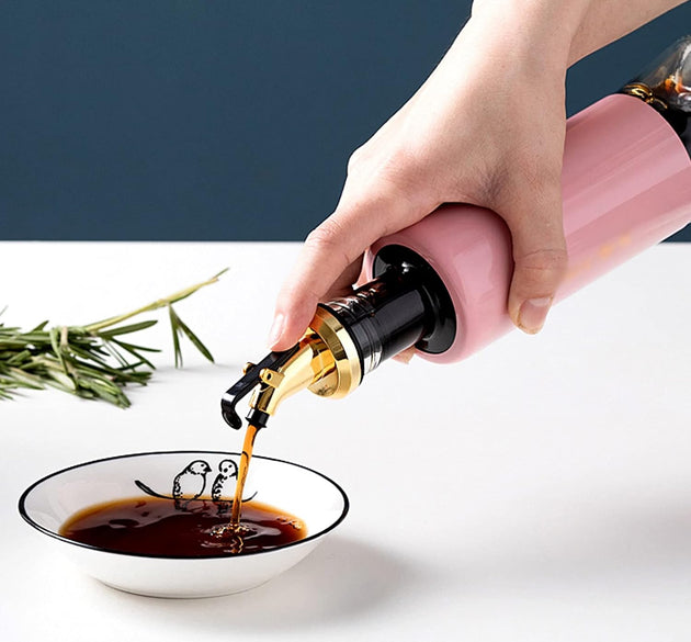 300 ML Olive Oil Dispenser Bottle Leakproof Condiment Glass Container Non- Drip Spout Soy Sauce Vinegar Cruet Bottle for Kitchen Cooking BBQ Fry for Kicthen Home (300 ML)