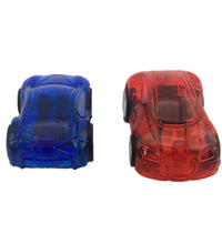 Engaging toy car with pull back mechanism.