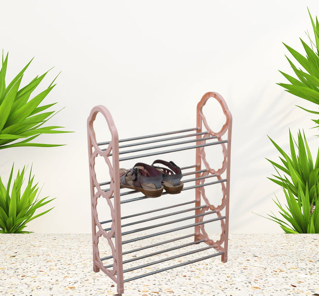 4-layer folding shoe rack with space-saving design