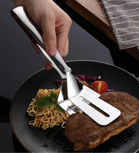 Stainless steel kitchen tongs for grilling and serving food