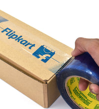 Roll of blue tape with Flipkart logo for shipping purposes.