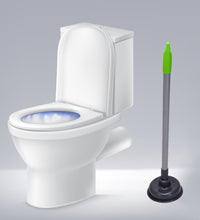 Toilet plunger with handle, for unclogging sinks and toilets