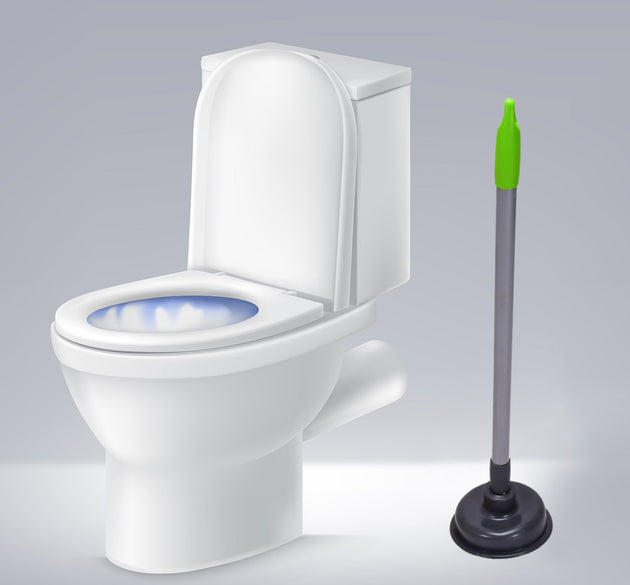 Toilet plunger with handle, for unclogging sinks and toilets