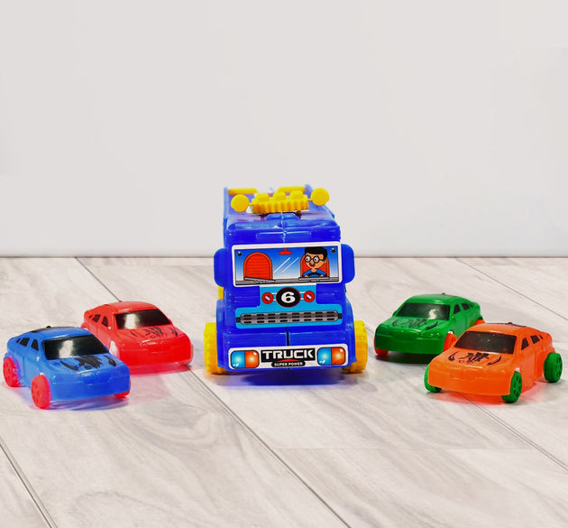 Toy truck with mini cars set