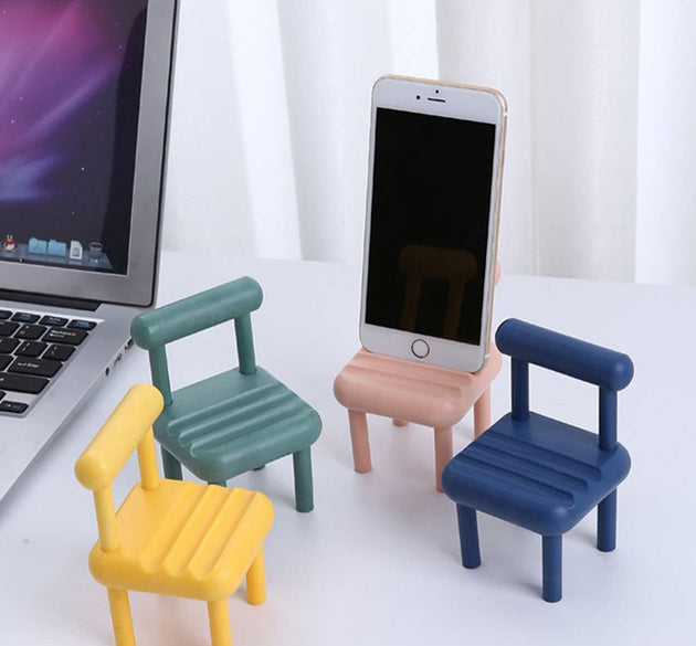 Mobile Phone Holder, Mini Chair Cell Phone Stand, Portable Smartphone Dock, Cellphone Holder for Desktop Design Compatible with All Mobile Phones (1 Pc)