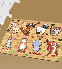 Wooden Animal Puzzle Learning Educational Board 