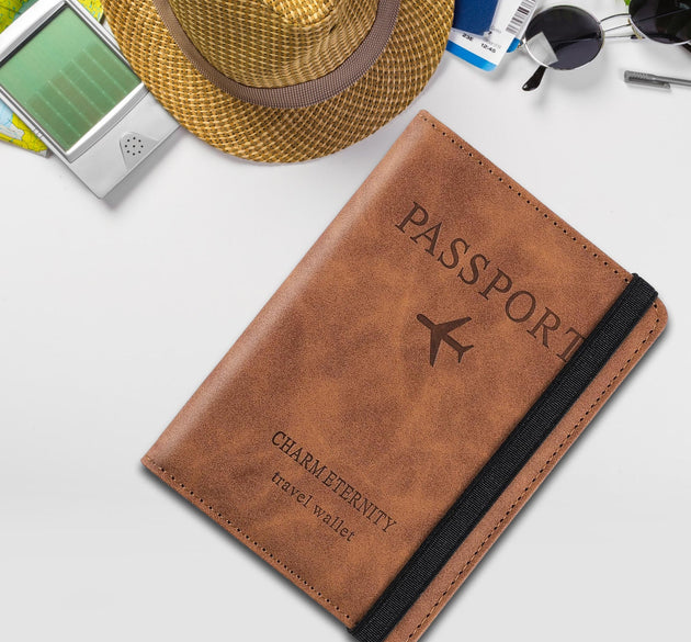 Passport Holder Cover PU Leather Travel Wallet case