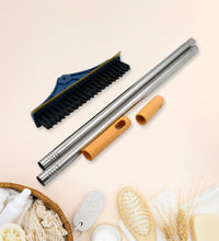 Cleaning brush with wiper, long handle, for versatile use