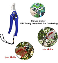 Garden pruners for trimming and cutting various plant parts