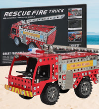 Metal DIY Fire Truck Building Blocks for Kids