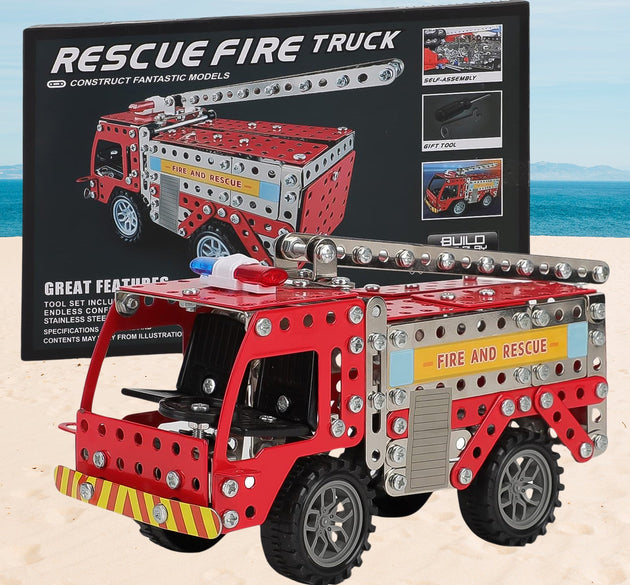 Metal DIY Fire Truck Building Blocks for Kids