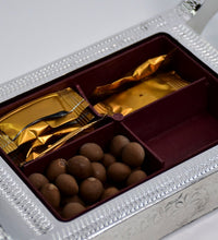 Decorative serving platter for dry fruits and mukhvas, perfect for parties and special events. Elegant design.