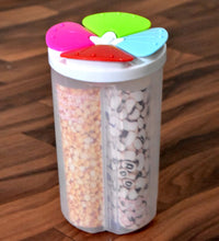 Airtight plastic storage container with 4 sections