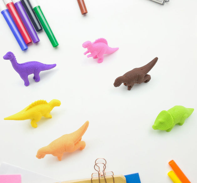 Dinosaur Shaped Erasers Animal Erasers for Kids, Dinosaur Erasers Puzzle 3D Eraser, Mini Eraser Dinosaur Toys, Desk Pets for Students Classroom Prizes Class Rewards Party Favors (6 Pcs Set )