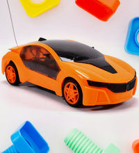 Modern racing car with remote control and 3D lights