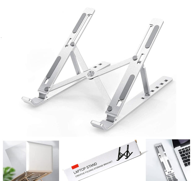 Laptop Stand for Desk | Metal Portable Laptop Stand, with 6 Adjustable Angles | Laptop Riser, Phone, and Tablet Stand | Compatible for All Laptop