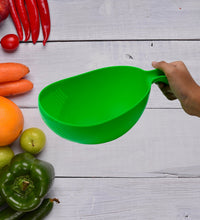 Handle-equipped rice bowl with thick drain basket, perfect for kitchen use.