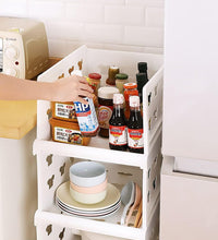 Stackable and foldable 4-layer storage cart for organizing