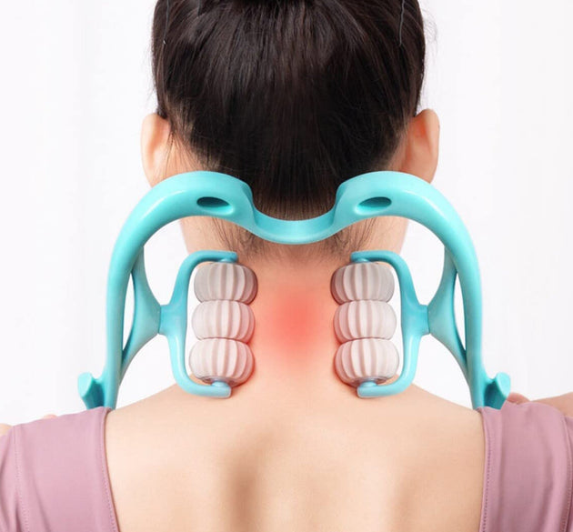 Portable neck and shoulder massager for back relief