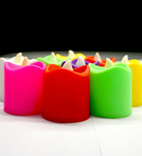 Multicolor LED candles in a pack