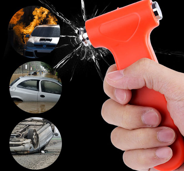 Car safety hammer for emergency, window breaker and seatbelt cutter