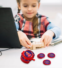 Kids' flying disc shooter game set.